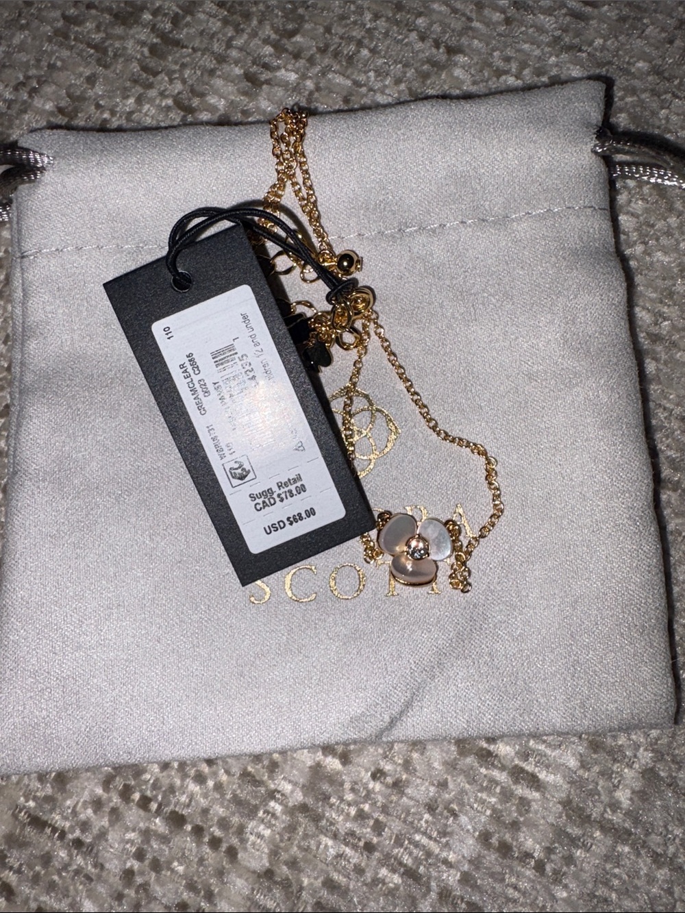 Kate spade  Gold-Tone Necklace with Pale Pink Flower Pendant